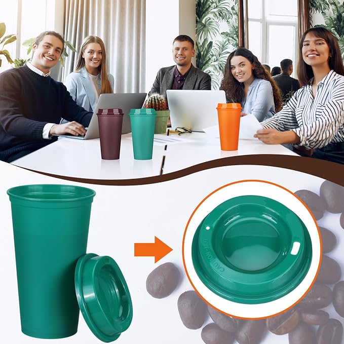 Domensi 30 Pack Reusable Plastic Coffee Cups - Image 5