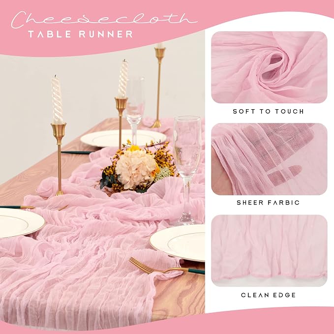 12 Pack Cheesecloth Table Runner 35 x 120 inch Long Boho Cheese Cloth Gauze - Image 4