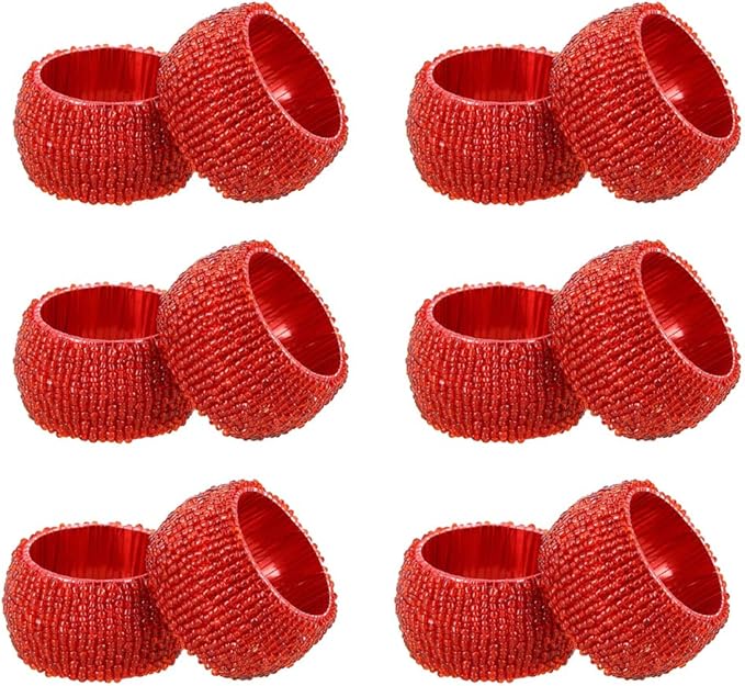 COTTON CRAFT Glitz Handmade Beaded Napkin Rings by COTTONCRAFT