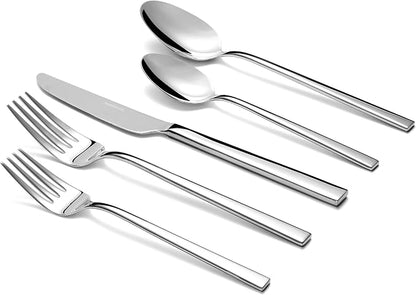 30-Piece Durable Silverware Set, 18/10 Stainless Steel Flatware | Dishwasher by Stahlsmith