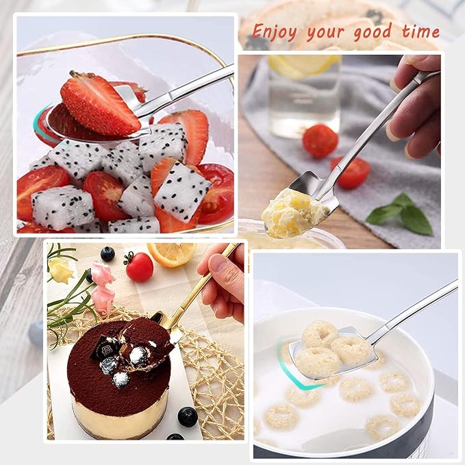 10Pcs Shovel Spoons Stainless Steel Spoon Reusable Dessert Spoons - Image 4