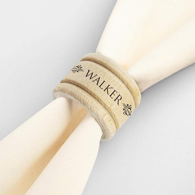 My Personal Memories Custom Personalized Wooden Napkin Ring Holders - Image 6