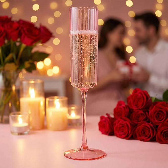 Ciaell 24 Pack Pink Plastic Champagne Flutes - Image 9
