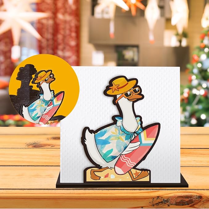 Beach Duck Design Wooden Napkin Holder - Image 6