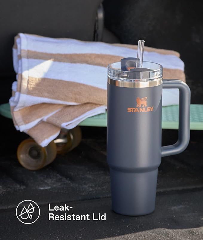 STANLEY Quencher H2.0 Flow State Tumbler, 40 oz, Ash | Handle and Straw | - Image 4