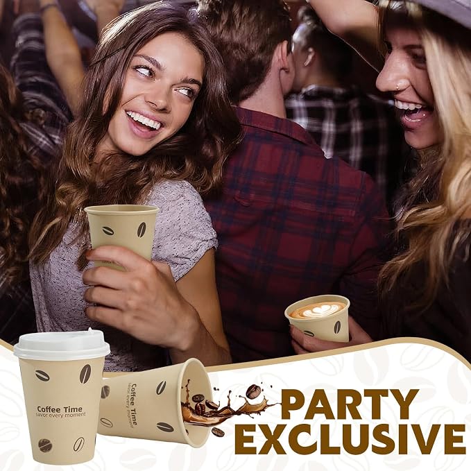 12 OZ 25 Pack Disposable Cups Paper Coffee Cups - Image 8