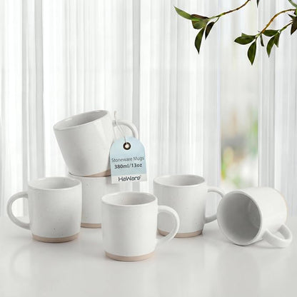 HaWare 13OZ Coffee Mugs Set of 6, Stoneware Coffee Cups, Ceramic Latte Mug by HaWare