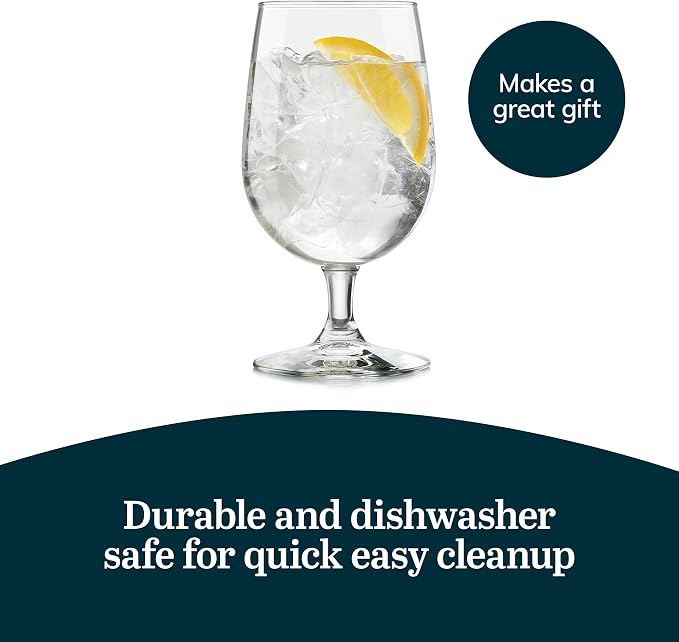Libbey Entertaining Essentials Stemmed Water Glasses, Dishwasher Safe 16 oz - Image 5