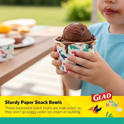 Glad for Kids Mini Disposable Paper Bowls, 6 Oz, 10-Pk | Heavy-duty paper - Image 4