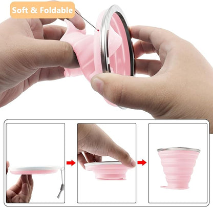 Litoexpe 2 Pack Silica gel Collapsible Travel Cup 270ml, Portable Folding - Image 3