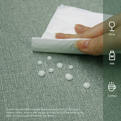 BALCONY & FALCON Rectangle Tablecloth Washable Wrinkle Resistant and Water Proof Table Cloth Decorative Linen Fabric Tablecloths for Dining Parties Kitchen Wedding Outdoor Use (Celadon Green, 47x63)
