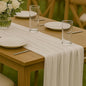 3 Pack Ivory 10FT Cheesecloth Table Runner –120 Inch White Gauze Table Runners by HQ-SITE
