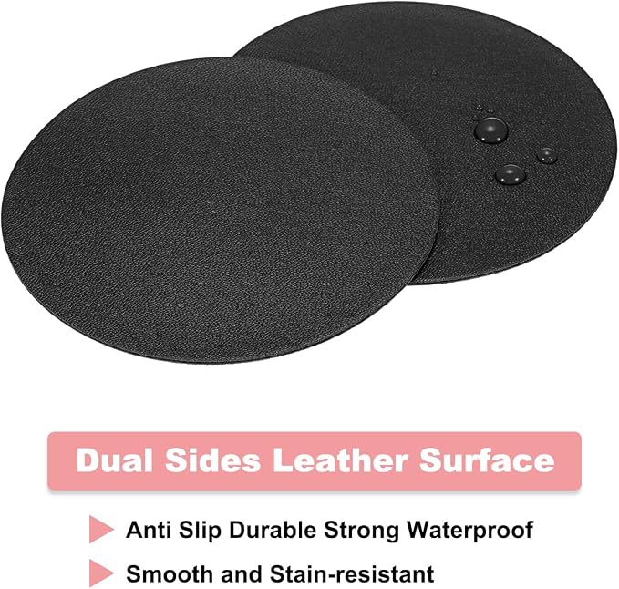 uxcell Round Drink Coasters Set of 6 Dual Sided Non-Slip Non-Stick Waterproof - Image 3