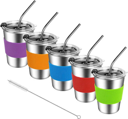 ShineMe Kids Stainless Steel Cups, Kids Metal Drinking Glasses by ShineMe