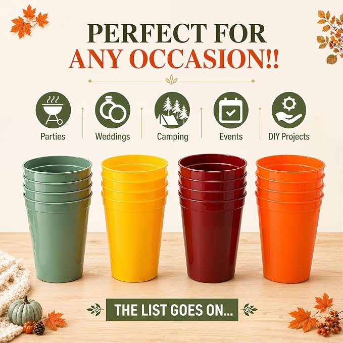 Yungyan 50 Pack 16 oz Stadium Cups Reusable Plastic Cups Blank Drink Stadium - Image 4