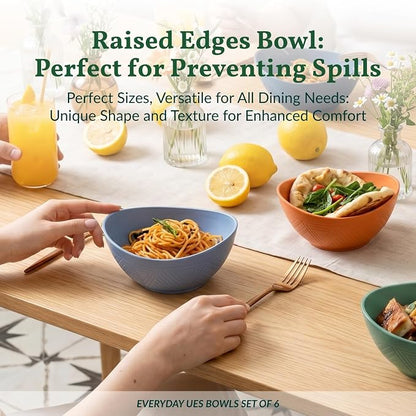 Wheat Straw Bowls 26 OZ Oval Serving Bowls 6 PCS Unbreakable Plastic Cereal - Image 6