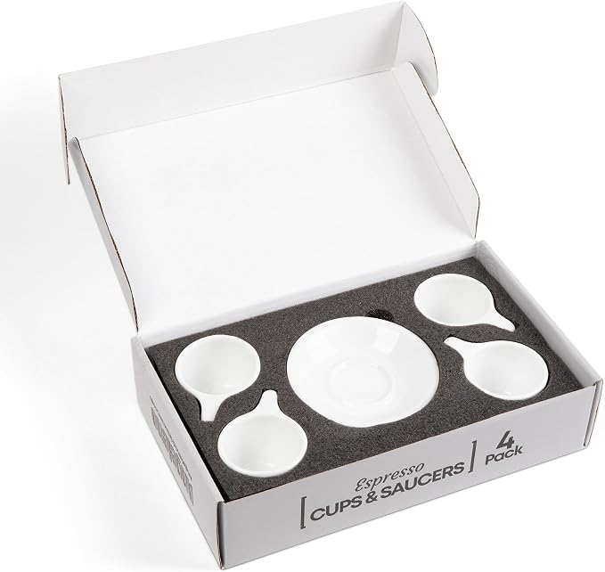 ANGELENO Coffee Espresso Cups Set of 4, 2.7oz Porcelain Ceramic Demitasse Cups - Image 5