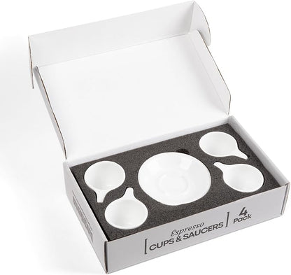 ANGELENO Coffee Espresso Cups Set of 4, 2.7oz Porcelain Ceramic Demitasse Cups - Image 5
