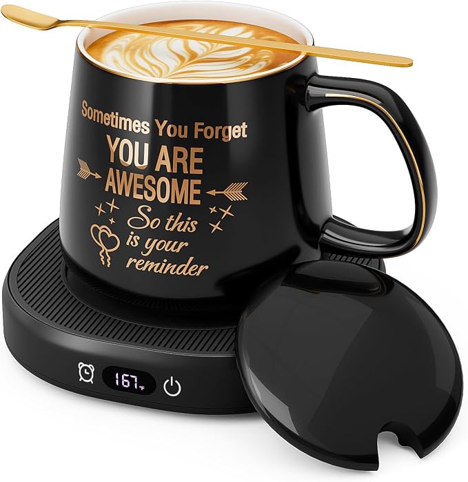 Coffee Mug Warmer & You are Awesome Mug Set, Electric Cup Warmer by LOUTYTUO