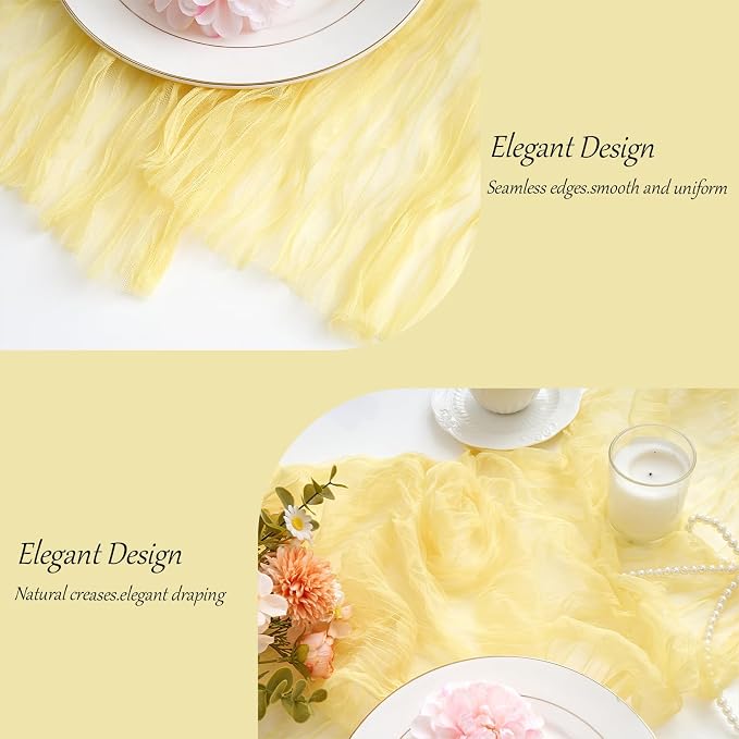 Yellow Cheesecloth Table Runner Summer Halloween Christmas 10Ft Cheese Cloth - Image 4