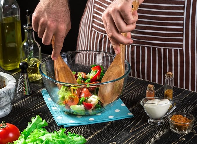Salad Servers Salad Hands Set, 10.2in Salad Spoon Fork, 7.1in Salad Hands | - Image 7