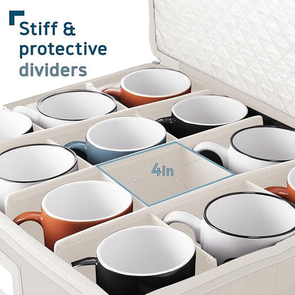 Hearth & Harbor Coffee Mug Storage, Quilted and Stackable Coffee Cup Storage - Image 4