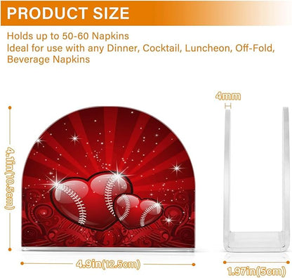 Valentines Glitters Love Hearts Napkin Holder for Table Kitchen Decor Acrylic Paper Napkin Holders for Tissue Dining Room Indoor Outdoor Party Holiday Accessories