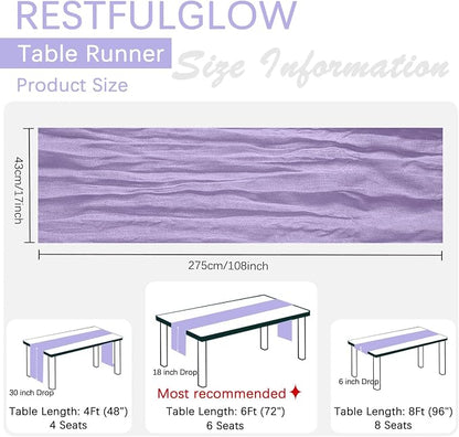 10 Pack Lavender Purple Cheesecloth Table Runner 17 x 108 Inch | Boho Gauze - Image 4