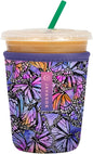 Sok It JavaSok Iced Coffee & Cold Soda Insulated Neoprene Cup Sleeve (Butterfly Galaxy, Small: 16-20oz)
