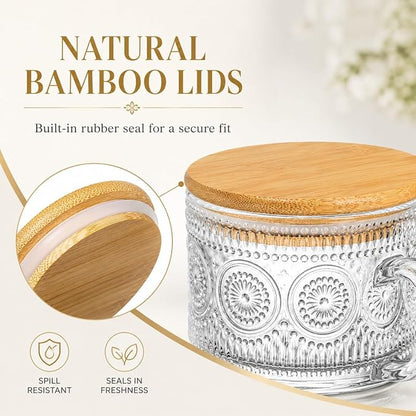 Semderm Vintage Glass Coffee Mugs Set of 4, Overnight Oats Containers - 14oz - Image 6