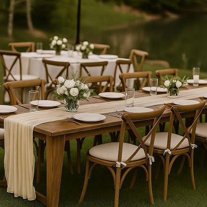 10FT Beige Cheesecloth Table Runner 120 Inch Rustic Boho Gauze Cheese Cloth - Image 4