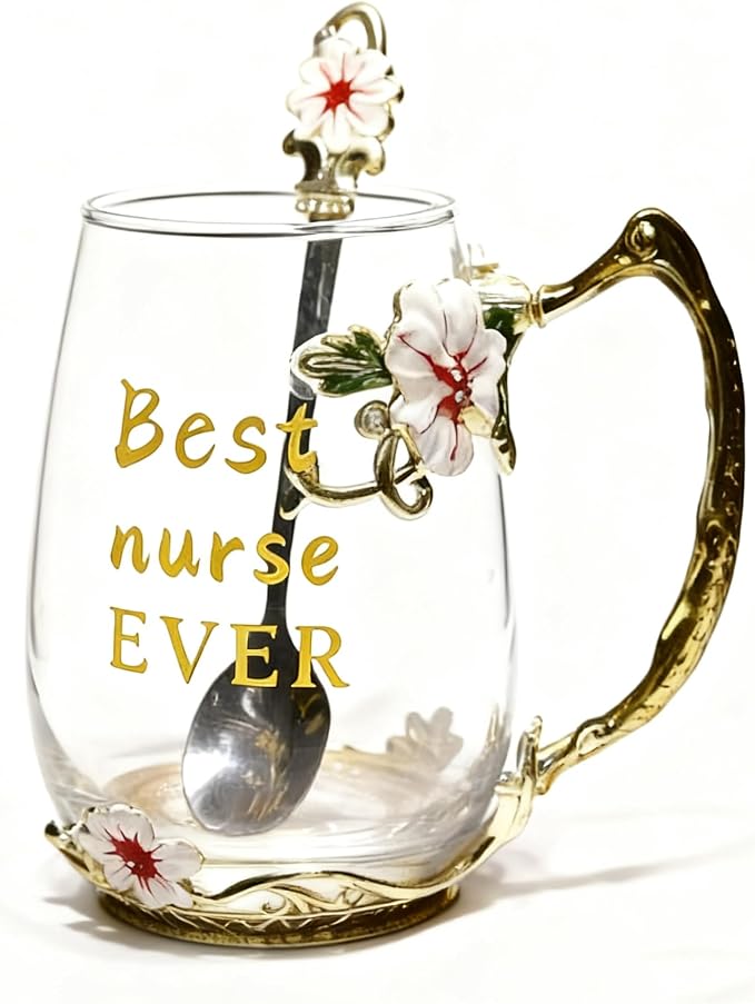 National Nurses Day Flower Glass Cup by Guon-Wuvl