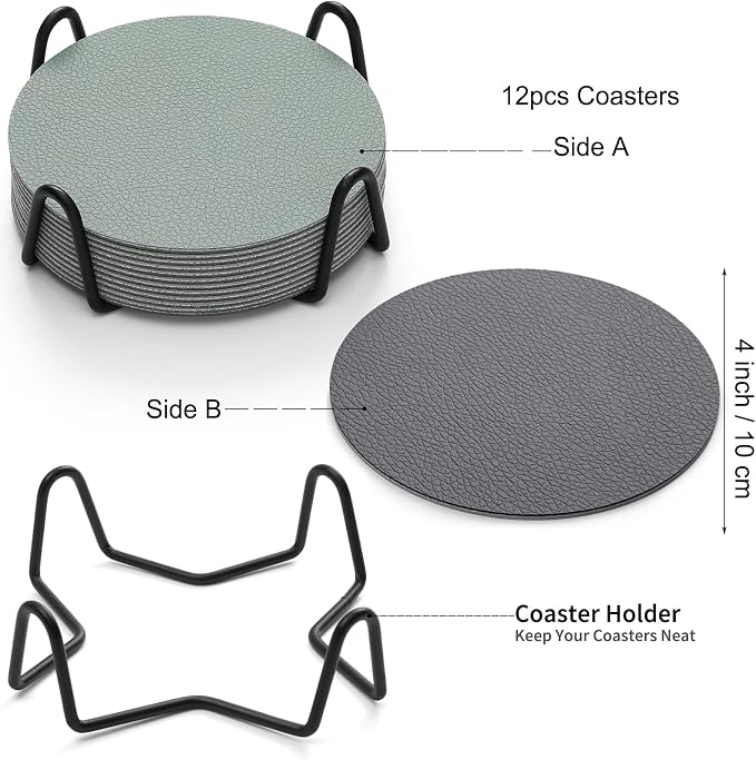 Faux Leather Drink Coasters - Image 6
