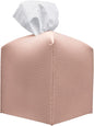 Carrotez Tissue Box Cover, [Refined] Modern PU Leather Square Tissue Box Holder - Decorative Holder/Organizer for Bathroom Vanity Countertop, Night Stands, Office Desk & Car 5"X5"X5" - Rose Pink