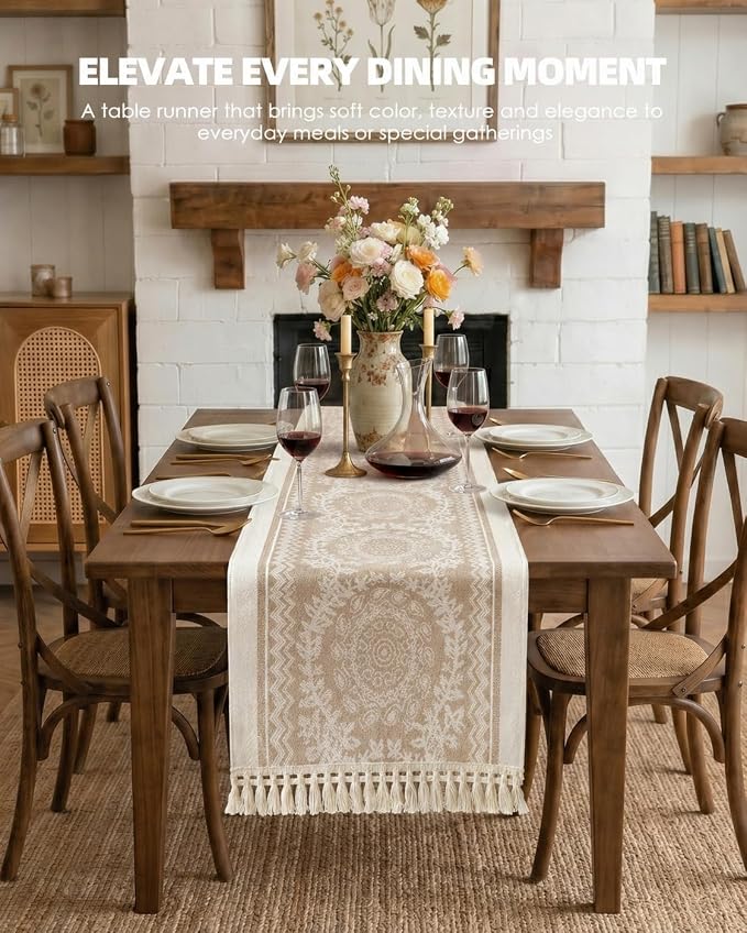 Table Runner, 13.8 x 72 Inch, Jacquard Woven - Image 3