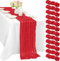 Red 12 Pieces 35 x 120 Inches Long Cheesecloth Table Runner Gauze Fabric 10Ft by Sunnyline