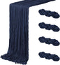 4 Pack Navy Blue Cheesecloth Table Runner 20 x 120 inch Gauze Table Runners 10 by ACSUIT