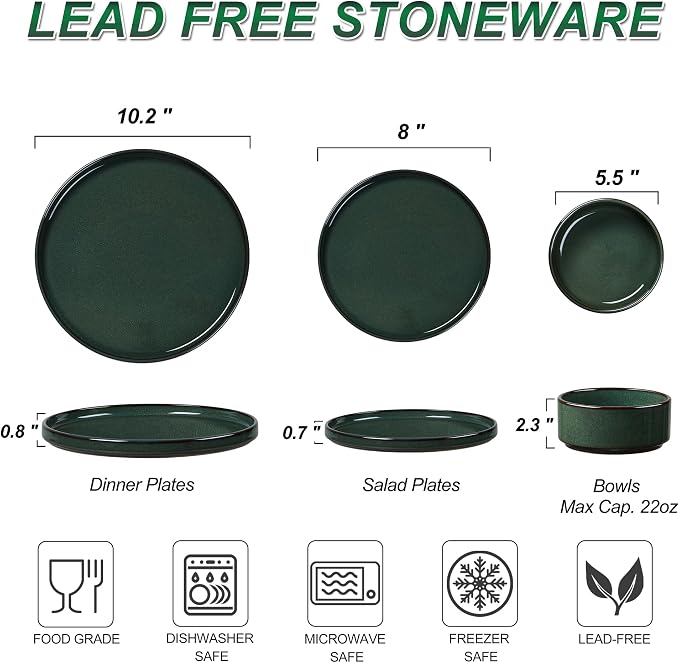 LIANYU Dinnerware Dishes Sets for 8, 24 Piece Plates and Bowls Dishware | - Image 3