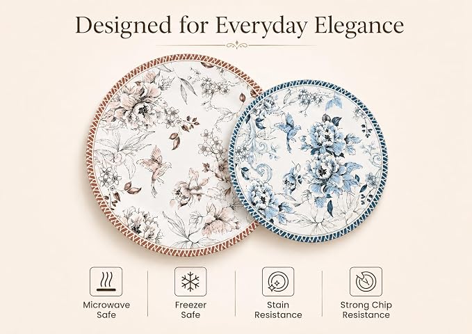 Tudor Royal 12-Piece Porcelain Round Dinnerware Set, Service - Image 3