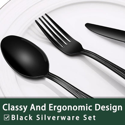 EWFEN 24-Piece Black Silverware Set - Image 3