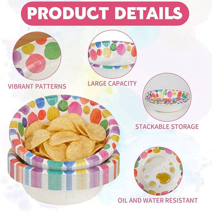 16oz Paper Bowls 30 Count, Disposable Bowls Soak Proof and Microwaveable - Image 5