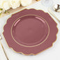 Cinnamon Rose Hard Plastic Dinner Plates, 50 Pack 11" Disposable Round Baroque by TCFLinen