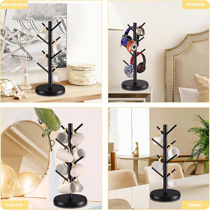 Rotating Mug Tree, 8-Hook Coffee Mug Holder - Image 6