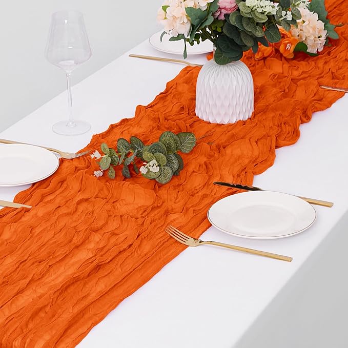 15 Pack Orange Cheesecloth Table Runner 17 x 108 inch Cheese Cloth Table - Image 4