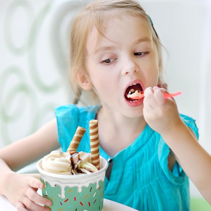 Aodaer 60 Pack 8oz Paper Cups Sprinkles Ice Cream Bowls Disposable Snack Bowls - Image 7