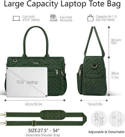 Bagstellar Teacher Tote Bag for Women, 15.6" Laptop Work Tote Computer Bag | - Image 4