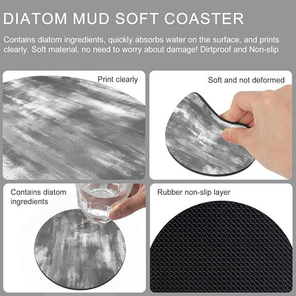 Modern Minimalist Coasters Set of 6, Absorbent Coasters - Image 9