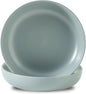 Pasta Bowls – Large Serving Bowls, 34oz Ceramic Plates Set of 2 for Salad, Pasta, Dishes – Microwave Safe, Cooking， Family Dinners, Couples & Parties，Grey