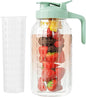 Glass Mason Jar Pitcher, 64 oz Wide Mouth Jug | Dual leak-proof lid by Junvpic