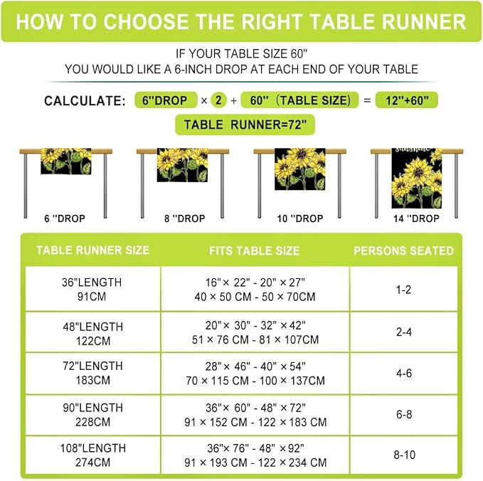 Summer Sunflower Hello Sunshine Table Runner Farmhouse Burlap Table Runners - Image 6